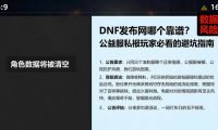 DNF发布网哪个靠谱？公益服私服玩家必看的避坑指南